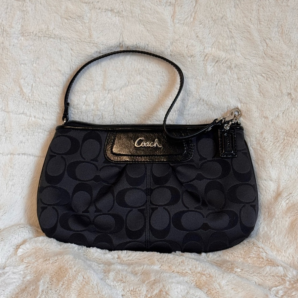 Coach Black Signature Shoulder Bag / Wristlet